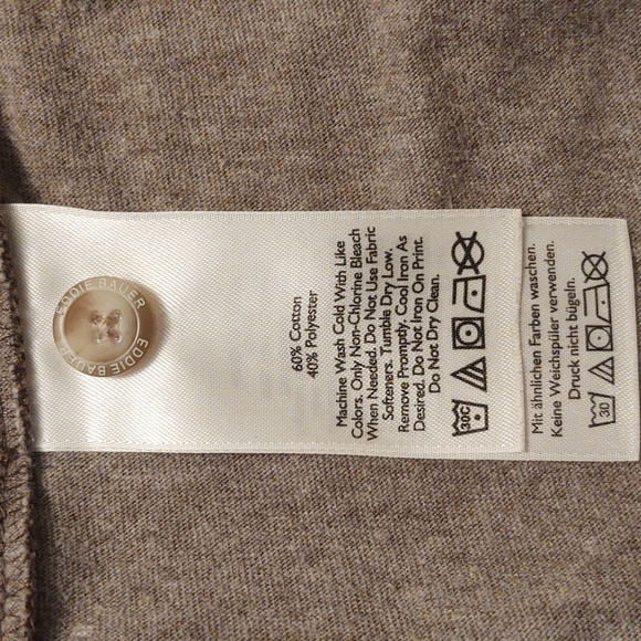 1 for $15, 2 for $25, 3 for $30 - Eddie Bauer long sleeve Henley shirt - tan - Picture 3 of 3